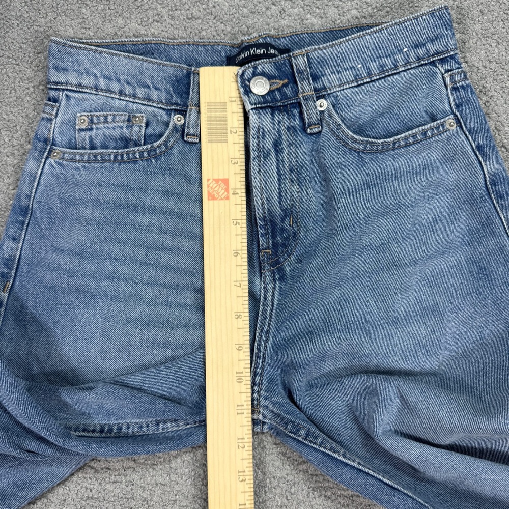 Y2K Calvin Klein Wide Leg Jeans Women's 25 Blue Medium Wash High Rise Baggy Fit - Picture 7 of 11